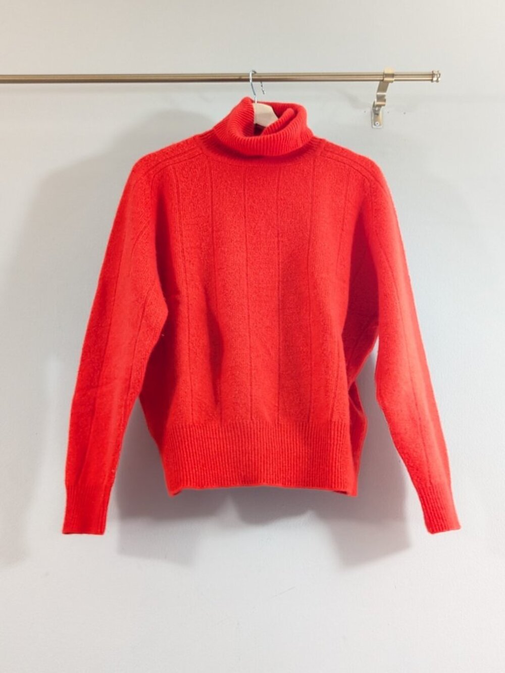 Vintage Orange Lambswool Angora Nylon Sweater Turtleneck Lord & Taylor